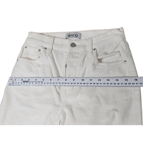 Ética Cream Corduroy Pants Size 25 Button Fly - Picture 2 of 11